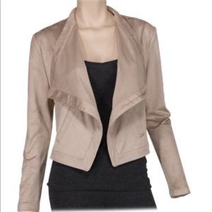NWT Bob Timberlake Vegan Suede Open Front Jacket, Tan Medium